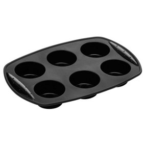Essentials by Premier 6 Cup Black Silicone Muffin Mould