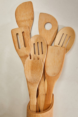 Essentials by Premier Aleki 6pc Bamboo Kitchen Tool Set With Holder