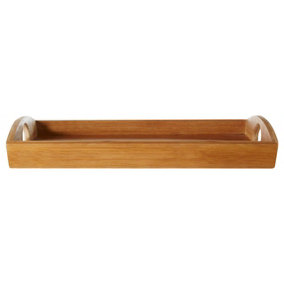 Essentials by Premier Bamboo Serving Tray With Handles