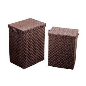 Essentials by Premier Brown Paper Woven Laundry Baskets
