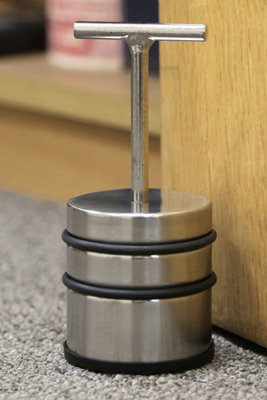 Essentials by Premier Chrome Door Stopper with Handle