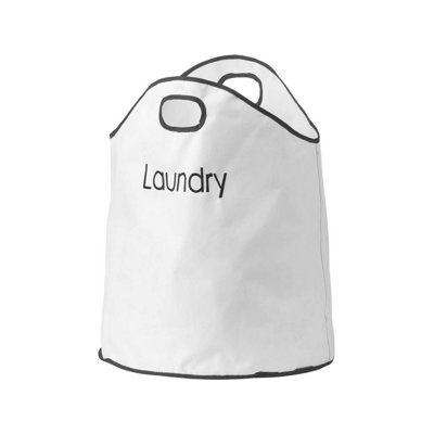 Black & white Polyester (PES) Laundry bag