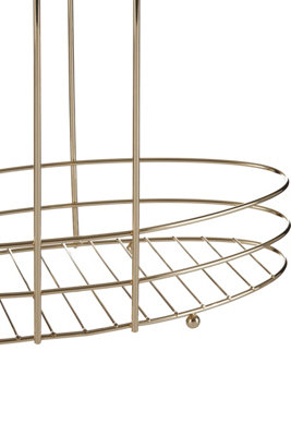 Essentials by Premier Dara 3 Tier Gold Plated Storage Rack