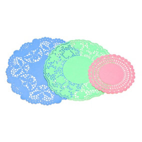 Essentials by Premier Doilies 30Pcs Pink Green And Blue Paper