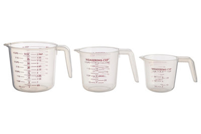 Essentials by Premier Guluna Set of Three Clear Plastic Measuring Jugs