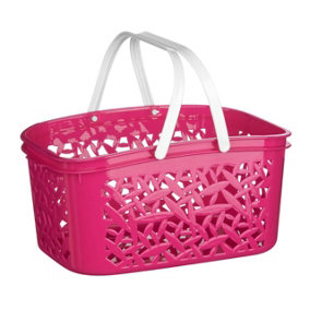 Essentials by Premier Hot Pink Plastic Storage Basket - 4.5 Ltr
