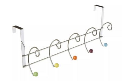 Essentials by Premier Multicoloured 10 Hook Over Door Hanger