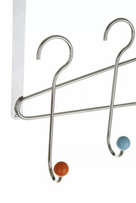 Essentials by Premier Multicoloured 5 Hook Over Door Hanger