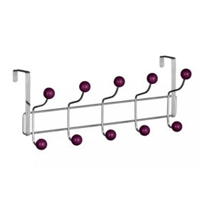 Essentials by Premier Over Door Purple Balls Ten Hook Hanger