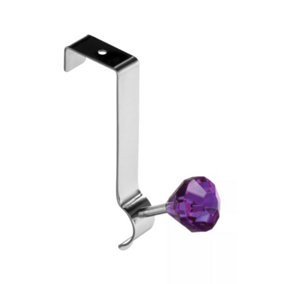 Essentials by Premier Over Door Purple Diamante Single Hook