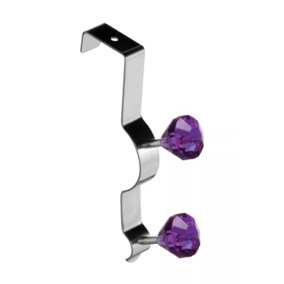 Essentials by Premier Over Door Purple Diamantes Double Hook