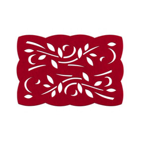 Essentials by Premier Red Felt Leaf Design Placemats - Set of 2