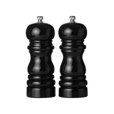 Essentials by Premier Salta 14cm Black Hi Gloss Salt And Pepper Set