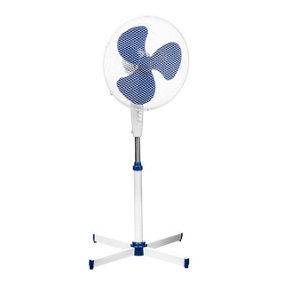 Essentials by Premier White and Blue Floor Standing Fan