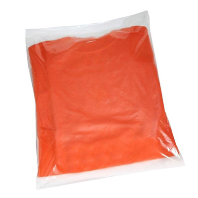 Essentials Clear Polythene Garment Bags Clear (300 x 375mm) DIY at B&Q