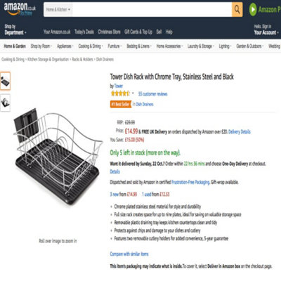 Essentials Dish Rack With Tray
