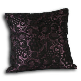 Essentials Macrame Damask Lace Feather Filled Cushion