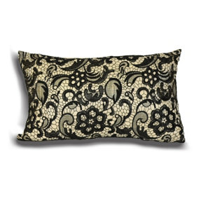 Essentials Macrame Damask Lace Rectangular Cushion Cover