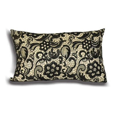 Essentials Macrame Damask Lace Rectangular Polyester Filled Cushion ...