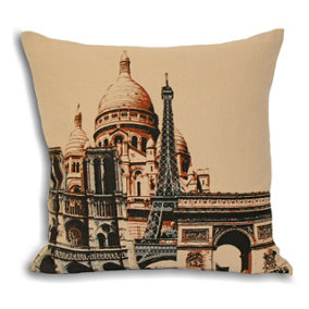 Essentials Paris City Skyline Feather Filled Cushion