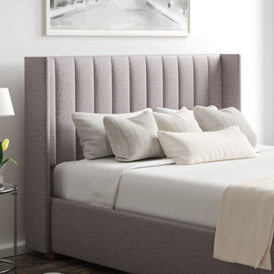 Essentials Winged Off Grey Ottoman - Double Bed Frame
