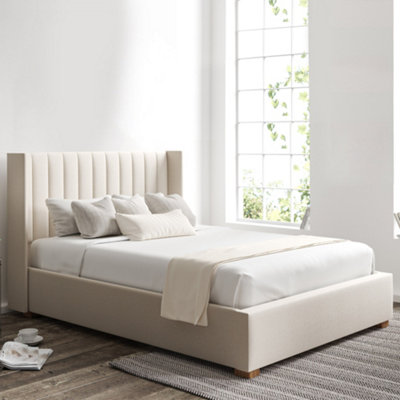 Essentials Winged Off White Ottoman Double Bed Frame DIY at B&Q