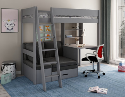 Estella Grey - High with Desk/Futon (Black Futon)