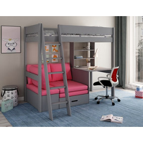 Estella Grey - High with Desk/Futon (Pink Futon)