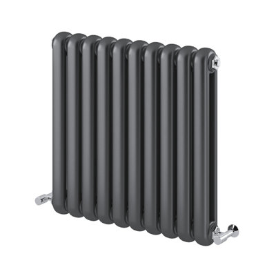 Estelle Grey Horizontal Column Radiator - 600x622mm