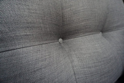 Esti Grey Linen Fabric 3 + 2 Seater Sofa Suite Fullback Set Button