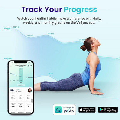 ETEKCITY - SMART FITNESS SCALE -BLUETOOTH COMPATIBLE - UNLIMITED USERS - 3