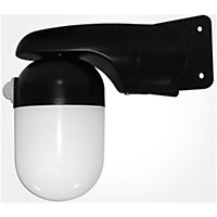 Eterna WELLBKPIR LED Corner Mounted Security Light Fitting with PIR Movement Sensor (Black)
