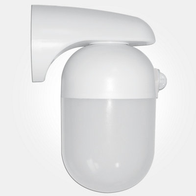 Eterna WELLWHPIR LED Corner Mounted Security Light Fitting with PIR Movement Sensor (White)