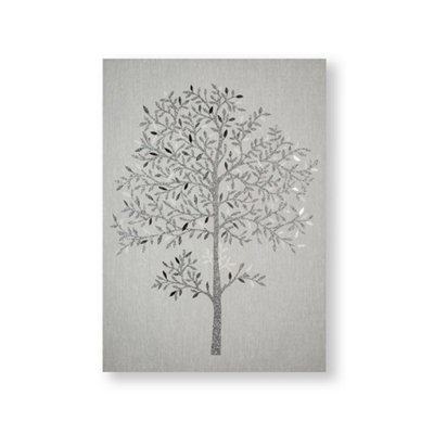 Eternal Tree Glitter Metallic Printed Canvas Wall Art