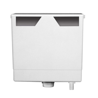 Ether Compact Concealed Dual Flush Cistern with Chrome Square Flush Button
