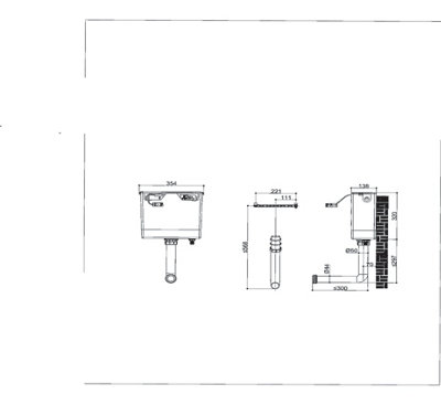 Ether Compact Concealed Dual Flush Cistern with Gold Square Flush Button - 4