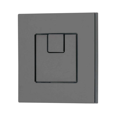 Ether Compact Concealed Dual Flush Cistern with Gun Grey Square Flush Button - 3