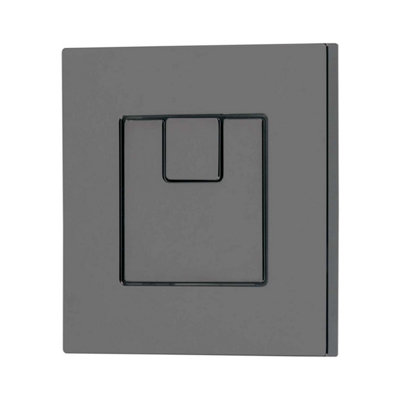 Ether Compact Concealed Dual Flush Cistern with Gun Grey Square Flush Button