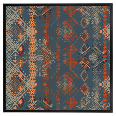 Ethnic boho distressed pattern (Picutre Frame) / 30x30" / Brown