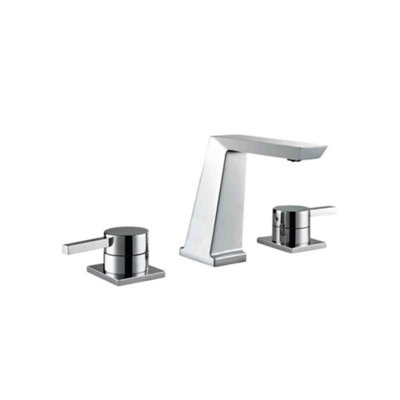 Etna Polished Chrome 3 Hole Deck-mounted Basin Mixer Tap