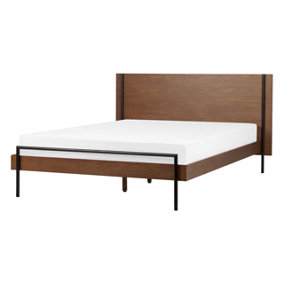EU Double Size Bed Dark Wood LIBERMONT