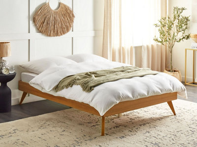 EU Double Size Bed Light Wood BERRIC