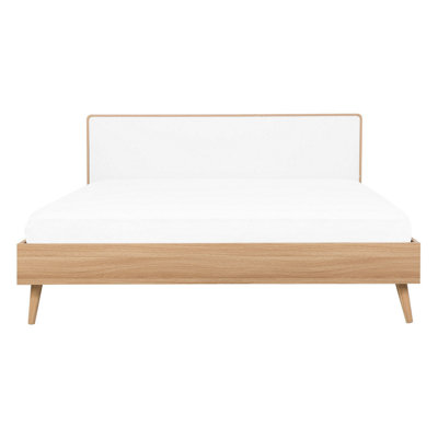 EU Double Size Bed Light Wood SERRIS