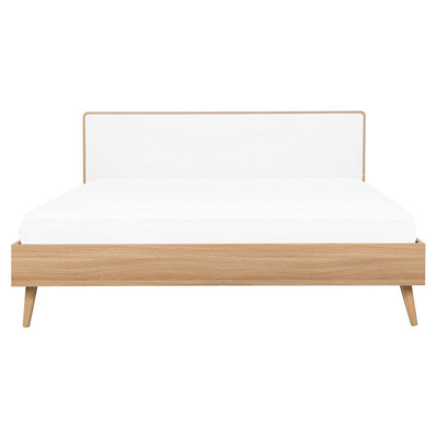 EU King Size Bed Light Wood SERRIS