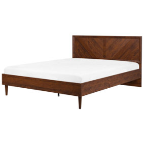 EU Super King Size Bed Dark Wood MIALET