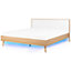 EU Super King Size Bed LED Light Wood SERRIS