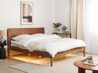 EU Super King Size Bed with LED Light Wood BOISSET