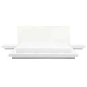 EU Super King Size Faux Leather Headboard Bed White ZEN