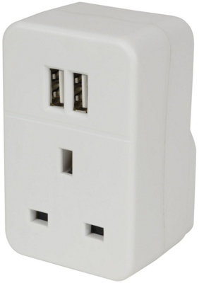 EU Universal Adapter Converter With Dual USB Charger EU to UK Plug