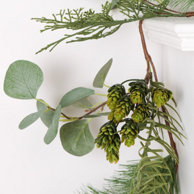 Eucalyptus Hedgerow Xmas Table Decoration Christmas Garland - 180cm - 4